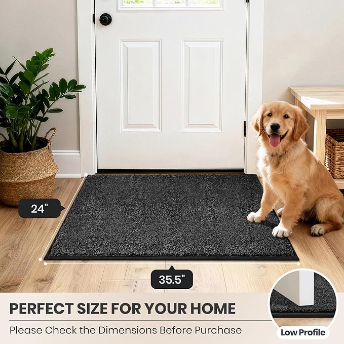 PURRUGS Dirt Trapping Door Mat 24" x 35.5", Non-Slip Machine Washable Entryway - Image 8
