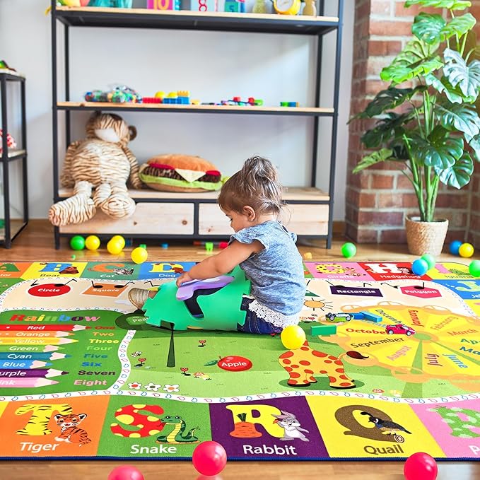 Kids Rugs for Playroom Classroom Bedroom, Educational and Fun Play Mat - Image 6