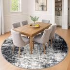 IOHOUZE Abstract Round Area Rug 8 Ft Washable Circle Rugs Large Round Rug Non - Image 3