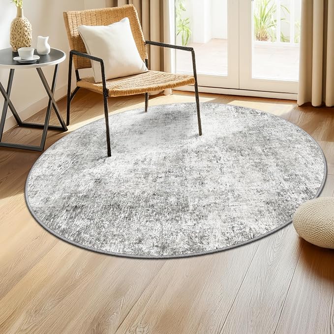 RELEANY Washable Area Rugs 4ft Non-Slip Modern Abstract Soft by RELEANY