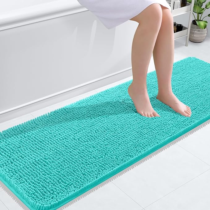 OLANLY Bathroom Runner Rugs 59x20, Extra Soft Absorbent Chenille Bath Rugs by OLANLY