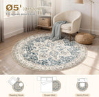 Tortania 5' Round Area Rug Living Room Rugs - Image 9
