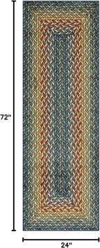 Maples Rugs Marion Bohemian Braided-Style Print Runner Rug – Made in USA – - Image 2