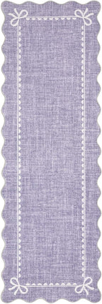 GarveeHome Scalloped Bow Rug for Living Room, Solid Purple Rug for Dorm - Image 4