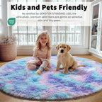 ONASAR Rainbow Round Area Rugs 5ft, Soft Bedroom Circle Rug Mats - Image 5