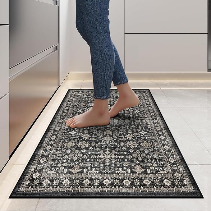 Dark Grey Entryway 2x5 Runner Rug, Small Throw Runners - Image 2