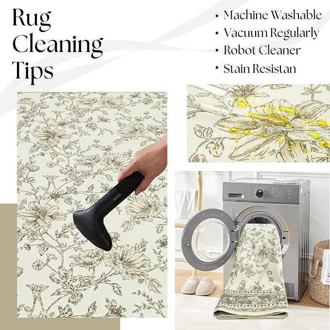Beige Tan Neutral Boho Washable 3x8 Extra Long Hallway Runner Rug, Extra Large - Image 4