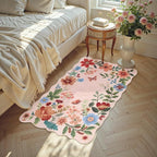 Lahome Floral Pink Rugs for Entryway, 2X3 Washable Kitchen Rug Non Slip - Image 3