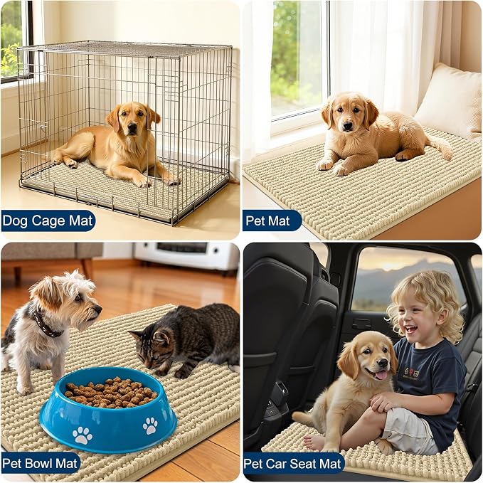 OLANLY Dog Door Mat for Muddy Paws 59x20, Ultra Absorbent Chenille Mud Doormat - Image 7