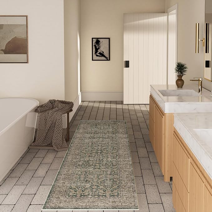 Machine Washable Hallway Runner Rugs: 2'x10' Kitchen Rug Stain Resistant Non - Image 5