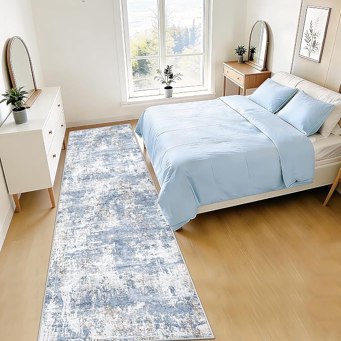 XLUEZ 2.6x8 Runner Rug for Hallway, Washable Modern Abstract Runner Rugs - Image 4