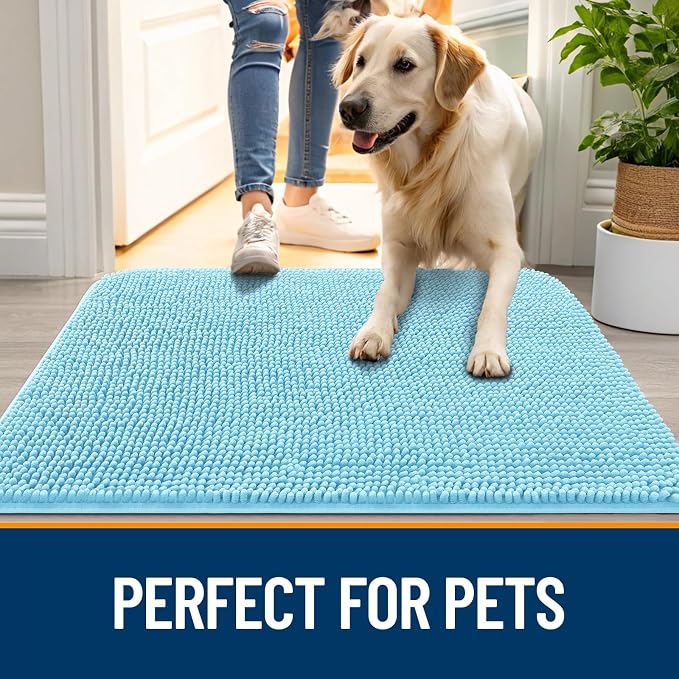 OLANLY Dog Door Mat for Muddy Paws 59x24, Absorbs Moisture and Dirt, Absorbent - Image 6