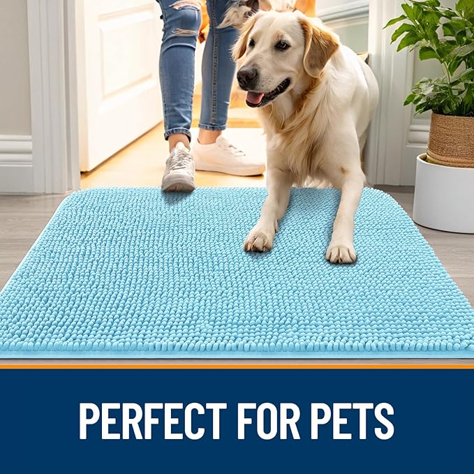 OLANLY Dog Door Mat for Muddy Paws 47x20, Absorbs Moisture and Dirt, Absorbent - Image 6