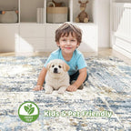 12x15 Area Rugs Washable Rug: Living Room Large Abstract Modern Soft Stain - Image 7