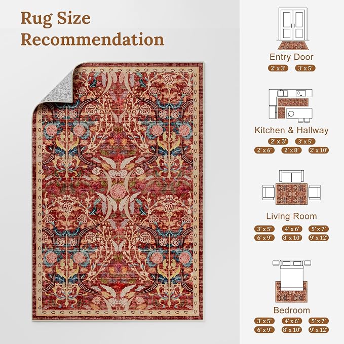 AMTOVO 2.7x8 Runner Rug for Hallway, Washable Non-Slip Long Kitchen Carpet - Image 8