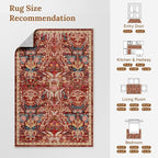 AMTOVO 6x9 Washable Area Rugs for Living Room, Non-Slip Large Soft Boho Floral - Image 9