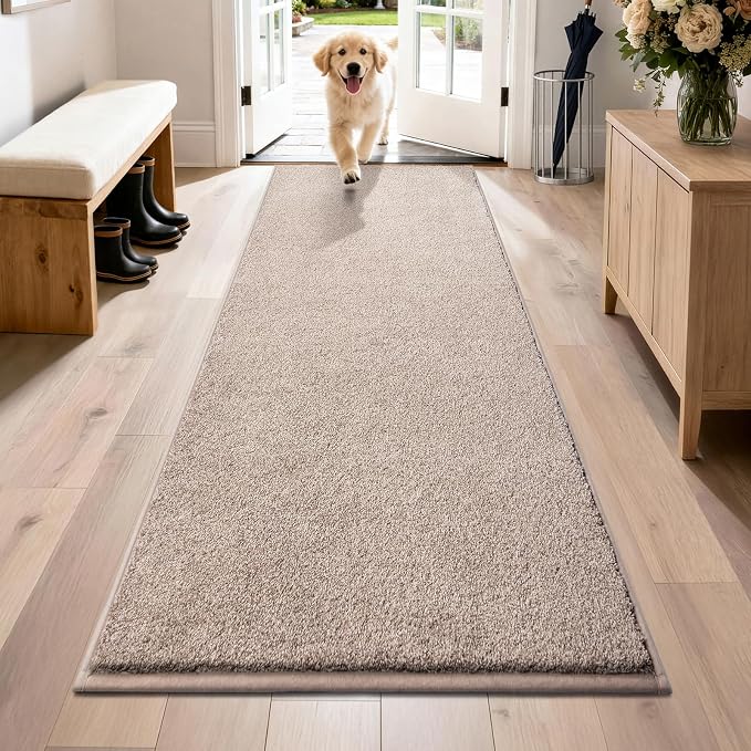 PURRUGS Dirt Trapping Door Mat 31.5" x 70", Non-Slip Machine Washable Entryway by PURRUGS