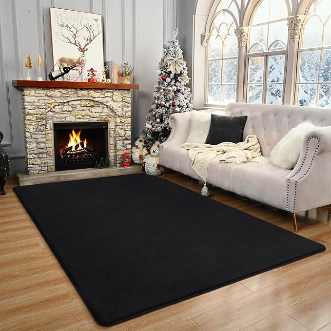 Amearea Large Modern Area Rugs for Bedroom Living Room, 6x9 Feet Black - Image 7