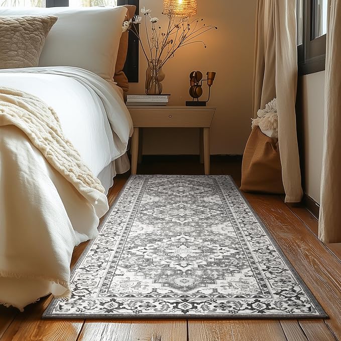 Lessymo 2 x 6 Runner Rug for Hallway, Machine Washable Entryway Rugs Boho Faux - Image 2