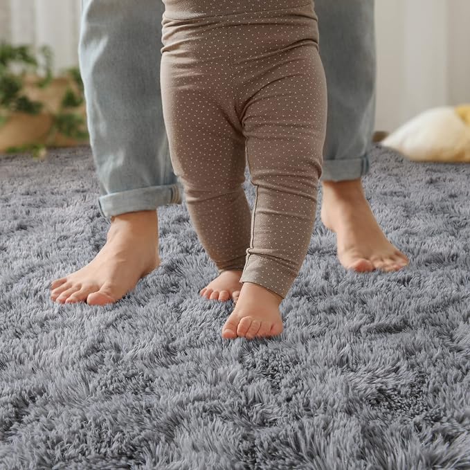 YJ.GWL Area Rugs for Bedroom, 2x3 Door Mat Washable Small Grey Bedside Rug - Image 2