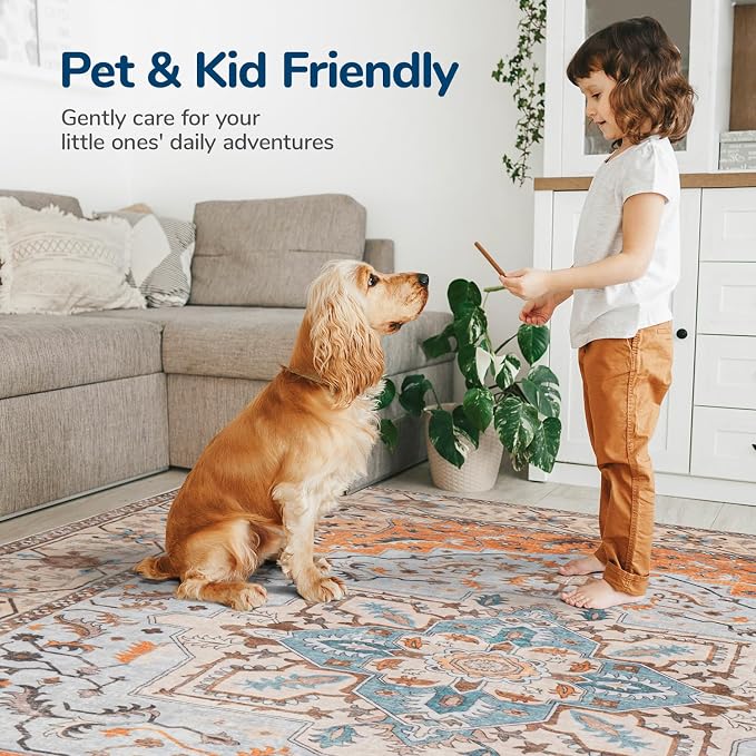 Lessymo 8 x 10 Area Rugs for Living Room, Machine Washable Area Rugs Boho Faux - Image 7