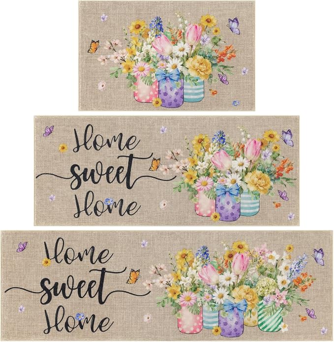 Vaukki Boho Kitchen Rug Sets 3 Pieces, Washable Kitchen Mats - Image 8