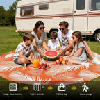 Pauwer Waterproof Outdoor Rug 8ft, Reversible Plastic Straw Patio Camping Rug - Image 5