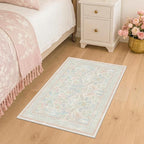Light Pink Area Rug 2x3 Non Slip Washable, Ultra Soft Small Throw Rugs by Evyhood