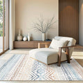 3x5 Washable Rug Moroccan Small Entryway Rug Non Slip Indoor Floor Carpet by Miukiki