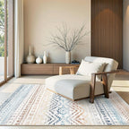 3x5 Washable Rug Moroccan Small Entryway Rug Non Slip Indoor Floor Carpet by Miukiki
