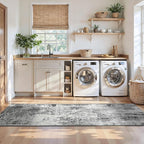 2x10 Grey Rug Runners for Hallways Kitchen Runner Rug Non Slip Washable Black - Image 4