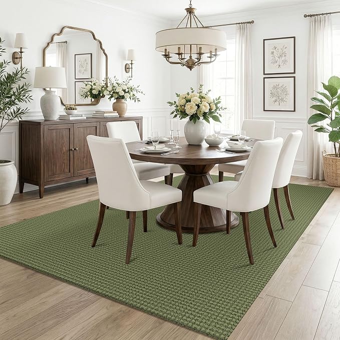 KOZYFLY Washable 5x7 Living Room Rug, Non Slip Woven Area Rugs, Braided Floor - Image 2