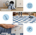 GarveeHome Dark Blue Checkered Rug 2x3 Washable Rug Non-Slip - Image 8