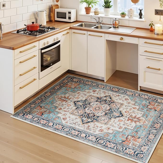 Lessymo 3x5 Washable Area Rugs for Living Room Bedroom Ktichen, Soft Boho - Image 3