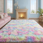qulint 8x10 Area Rug for Bedroom, Large Fluffy Soft Living Room Rug, Fuzzy Kids by QULINT
