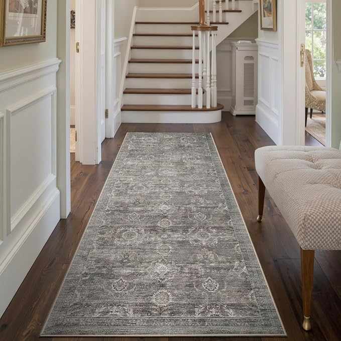 Rugxara 2x6 Runner Rug, Washable Kitchen Rugs, Non Slip Low Pile Area Rug Carpet by Rugxara