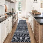 KUTA Boho Runners for Hallways 2x8 Black Moroccan Washable Runner Rug Non-Slip - Image 3
