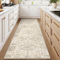 2'6x8 Washable Neutral Runner Rug Beige Vintage Hallway Kitchen Carpet Non-Slip by WondRg