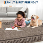 4ft Washable Round Rug for Entryway Modern Checkered Bedroom Circle Rug Non - Image 4