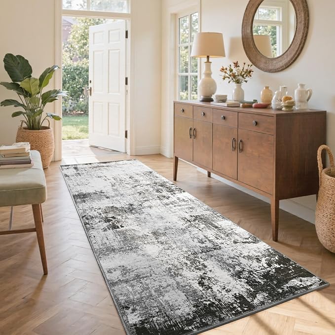 2x6 Ft Washable Runner Rug, Non-Slip Low Pile Hallway Kitchen Area Rug by Cuzwlovita