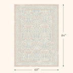Washable Blue and Pink Rug 5x7 - Image 2