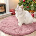 OLANLY Pale Pink Round Rugs for Bedroom by OLANLY