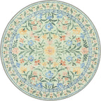 Wonnitar Washable Floral Round Rug, 6ft Sage Green Round Area Rugs - Image 9
