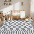 GarveeHome Grey Checkered Rug 5×7 Area Rugs - Image 2