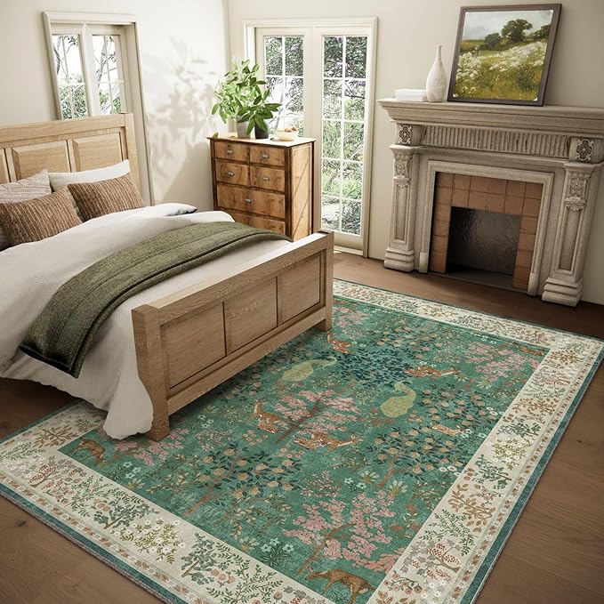 Washable Area Rugs for Living Room: 6x9 Bedroom Rug Stain Resistant Non Slip - Image 2