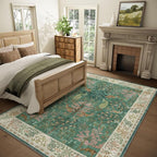 Machine Washable Rugs for Living Room: 9x12 Bedroom Rug Vintage Area Rug Stain - Image 2