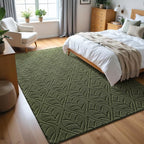 Macgace 6x9 Green Area Rug, Soft Shag Carpet, Washable Living Room Rugs - Image 2
