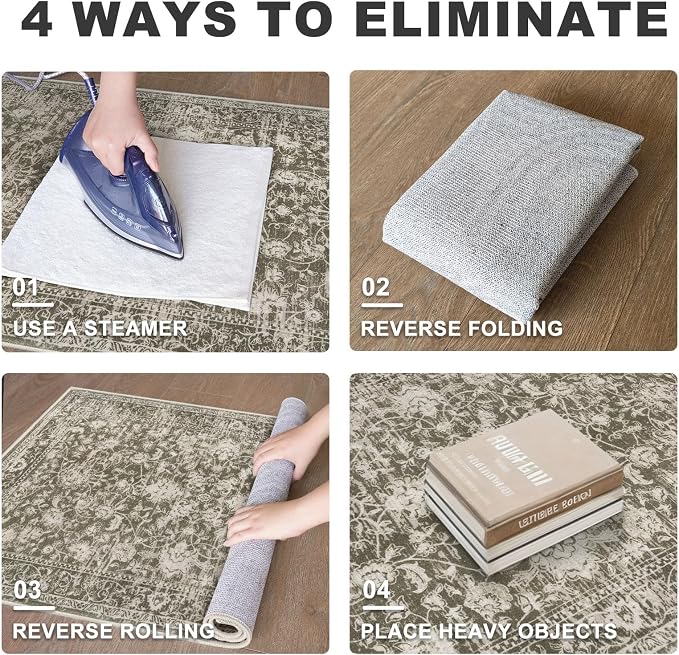 KILOCOCO Hallway Runner 2x6 Rug Runner Printed Vintage Floral Washable Kitchen - Image 3