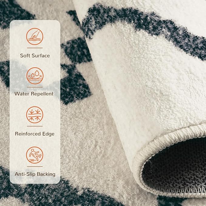 BESTSWEETIE Area Rug 5x7 Rug Machine Washable Non-Slip Low Pile Print Pattern - Image 3