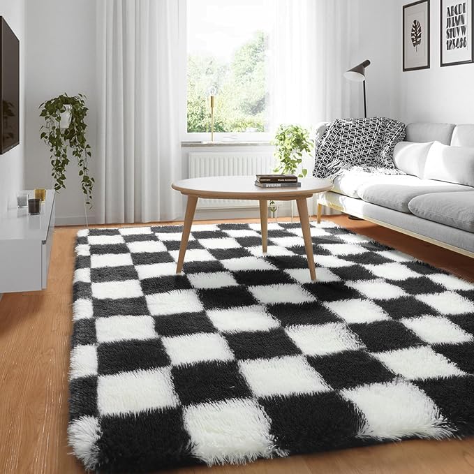 KICMOR Black and White 3x5 Rugs - Image 5